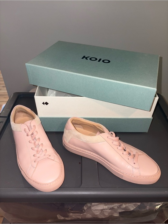 KOIO Shoes - KOIO Women's Blush Pink Leather Low-Top Sneakers